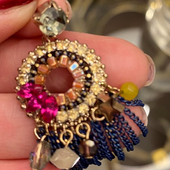 Earrings, Chandelier, Multi Color Crystal - Costume Jewelry - Picture 4 of 6